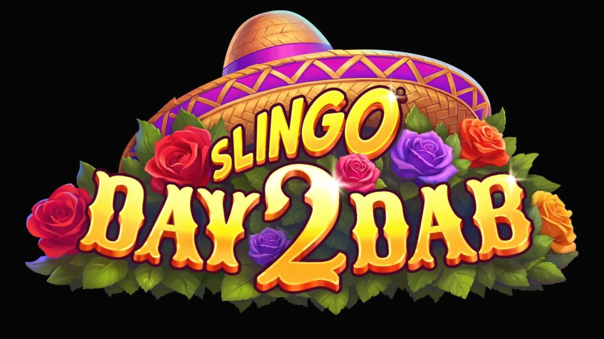 Slingo Day 2 Dab slot game interface featuring vibrant Mexican Day of the Dead theme elements.